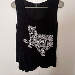 Texas home black tank living doll Los Angeles size medium made in USA